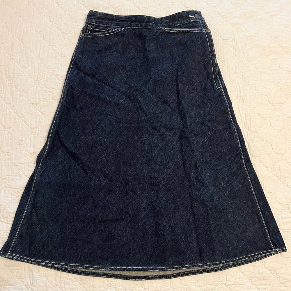 Uniqlo denim a-line maxi-skirt.